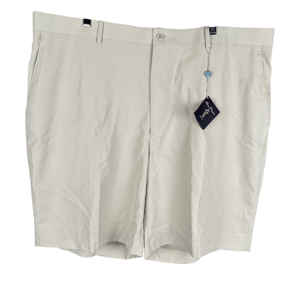 Alan Flusser Golf Men 44 Stone Beige Performance Wicking Shorts NWT New
